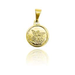 Colgante Medalla San Miguel Arcangel 12mm Enchapado Oro 18K Dorado TALLA UNICA