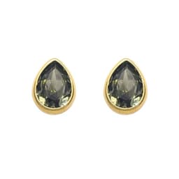 Aros Cristal Gota Plata 925 Banado en Oro Dorado 7
