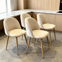 Pack 4 Silla Comedor Moderna Acolchada Metal Sora Velvet Beige Beige