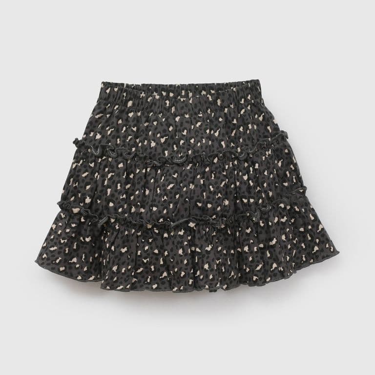 Falda Nina Algodon Animal Print Gris Gris 3-4 ANOS