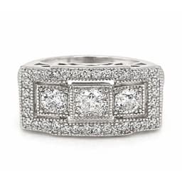 Anillo Art-Deco Vintage Rectangular Plata 925 Plateado 12