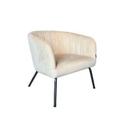 Poltrona Jacob Tela Beige Estructura Metalica Negra Beige