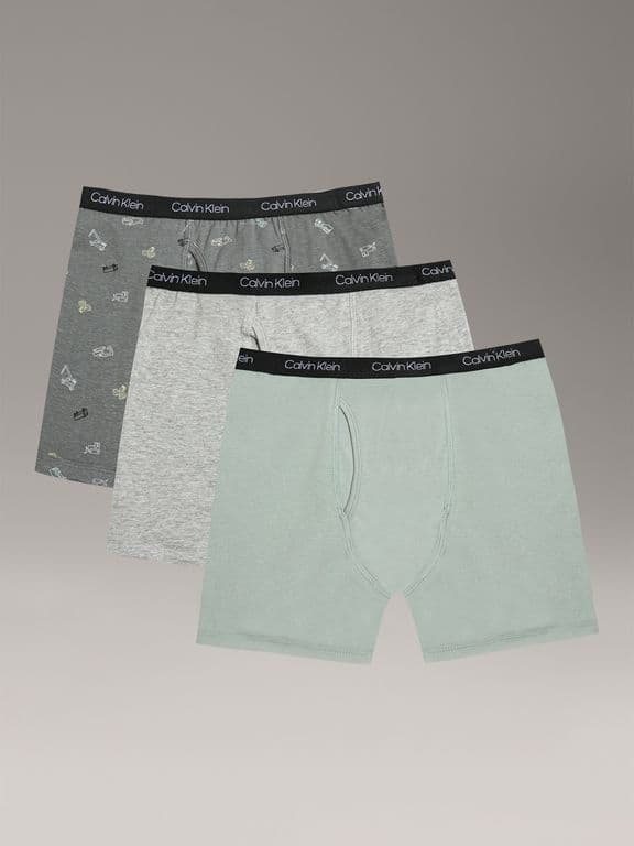 Pack 3 Boxers Brief Cotton Stretch para Nino Gris Gris XS