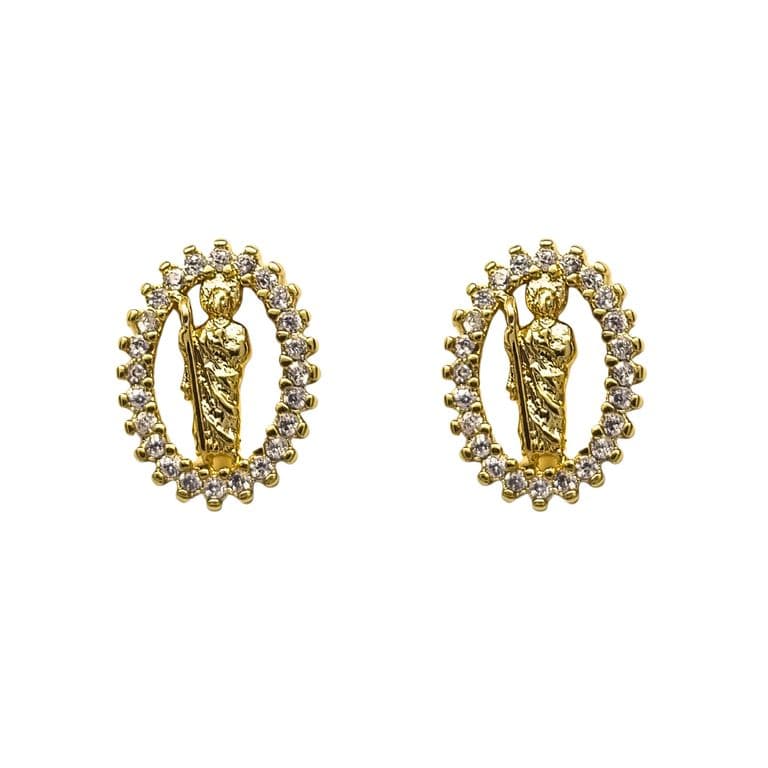 Aros Religioso Circones Enchapado en oro de 18k Dorado ...