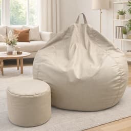 Puff Pera Eco Cuero talla XL 120x80cm Caquis