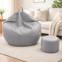 Puff Pera Eco Cuero talla XL 120x80cm Gris