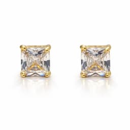 Aros Punto de Luz Cuad Enchapado en oro de 18k Dorado ...