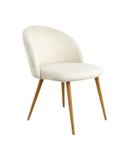 Silla Nordic Felpa patas simil madera Beige