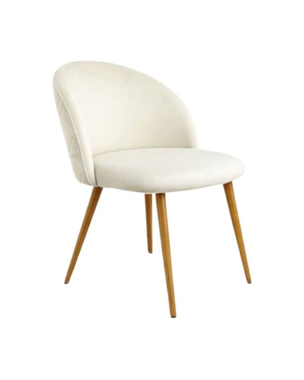Silla Nordic Felpa patas simil madera Beige