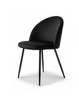 Silla de comedor Nordic Felpa Black Negro