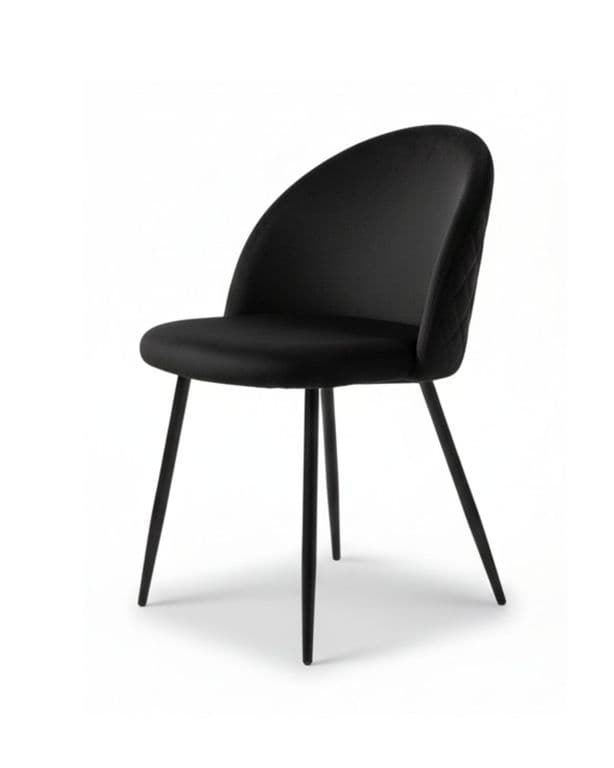 Silla de comedor Nordic Felpa Black Negro
