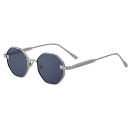 Gafas de sol Fanel hexagonales UV400 marco plateado lente azul Azul Oscuro 19
