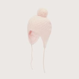 Gorro Bebe Invierno Rosado De Nina 100% Algodon Rosa S