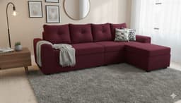 Seccional Modular Bruselas 4.1 en Felpa Burdeos