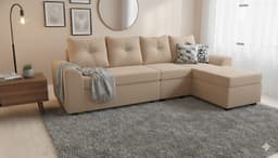 Seccional Modular Bruselas 4.1 en Felpa Beige