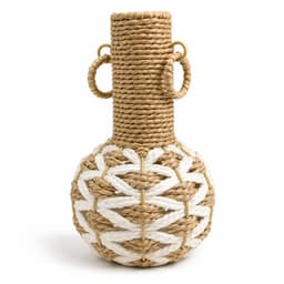 Jarron y Florero Decorativo Funcional Tejido Yute Boho Natural