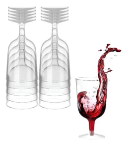 20 Copas De Vino Copa Acrilico Copa Plastico Copas Fiesta Eventos Vino Coctel 6oz/177ml Transparente