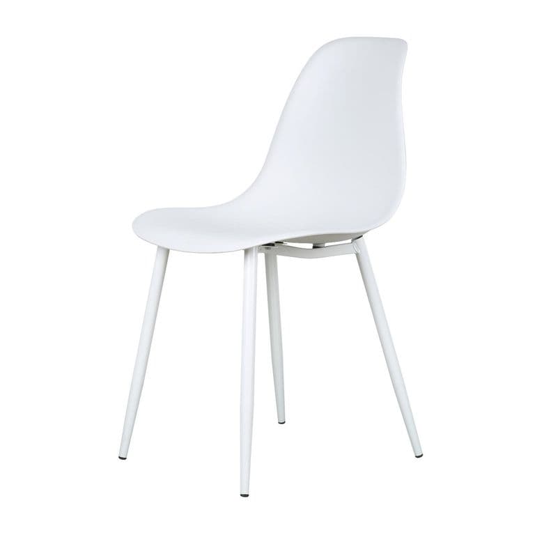 Silla Deco Plastico Patas Metalicas Igor 45*53*83 Blanca Blanco