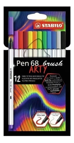 Lapices Brush Pen Punta Pincel Set X 12 Unidades