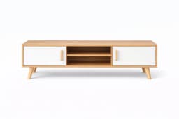Rack TV Nordico Blanco Madera 120 cm para TV 50