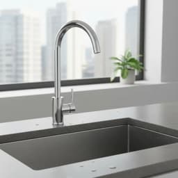 Monomando Para Llave Grifo Lavaplatos Vertical Modelo Nashville Marca Cromo Cromado