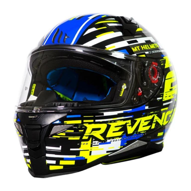Casco para moto FF110 Revenge 2 Baye A7 Azul Brillo_. Amarillo XL