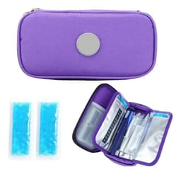 Bolso Estuche De Viaje Cooler Porta Insulina Diabeticos Tela Morado