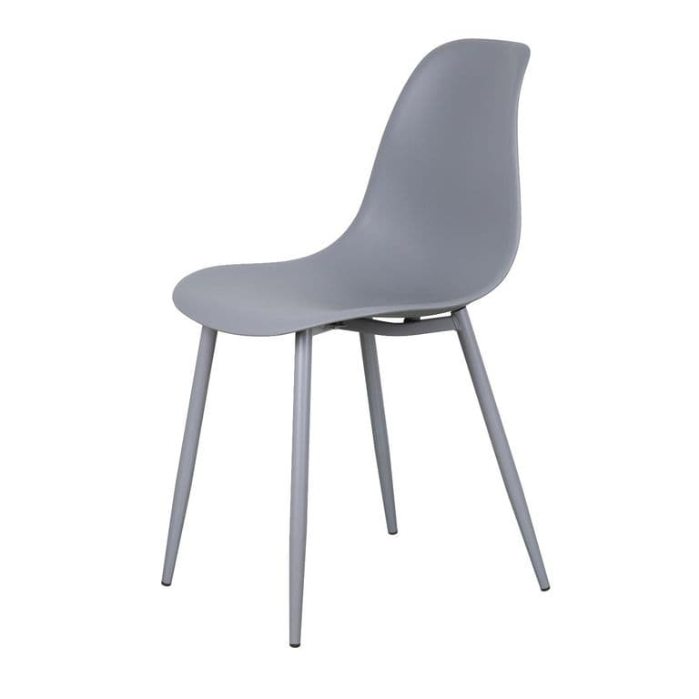 Silla Deco Plastico Patas Metalicas Igor 45*53*83 Gris Gris cemento