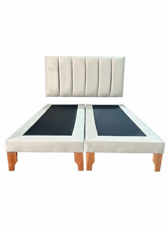 CAMA KING LINEAL BEIGE FELPA