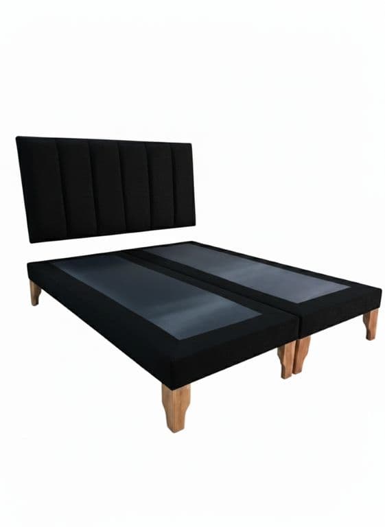 CAMA SUPER KING LINEAL NEGRO FELPA