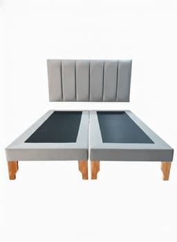 CAMA KING LINEAL GRIS FELPA