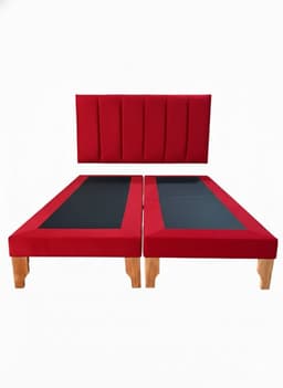 CAMA KING LINEAL ROJO FELPA