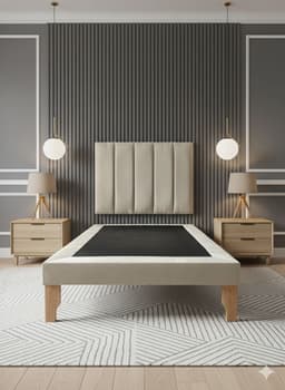 CAMA DE PLAZA LINEAL BEIGE FELPA