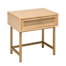 Velador Con Cajon Madera Ratan 45x35x55 cm