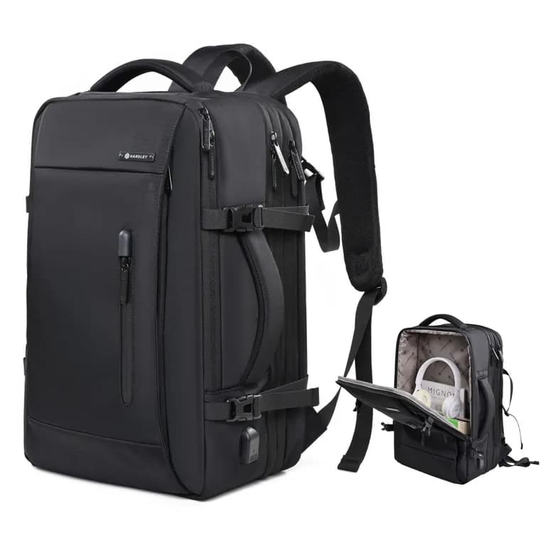 Mochila para Viaje Notebook 40L Nylon Balistico +USB - Negro - 40