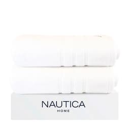 Pack 2 Toallas de Bano Home 100% algodon 76x137cm blanca.