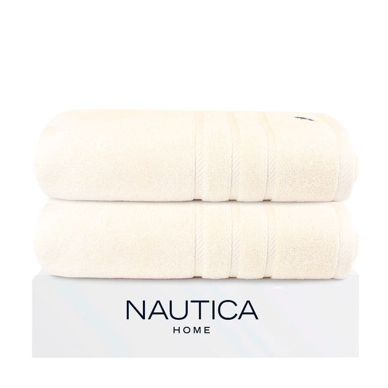 Pack 2 Toallas de Bano Home 100% algodon 76x137cm beige