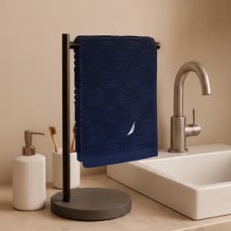 Toalla de cara SAVOY 100% algodon 30x50cm hipoalergenica azul marino
