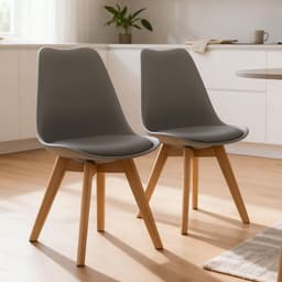Pack 2 Silla Eames Acolchada Gris Gris oscuro