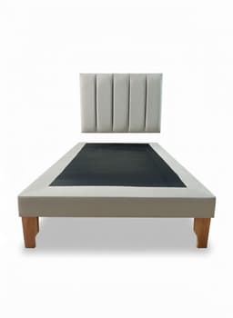 CAMA PLAZA Y MEDIA LINEAL GRIS FELPA