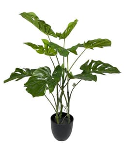 Arbol Artificial de Monstera 80cm Artificial - Estilo Natural para Interiores y Vitrinas