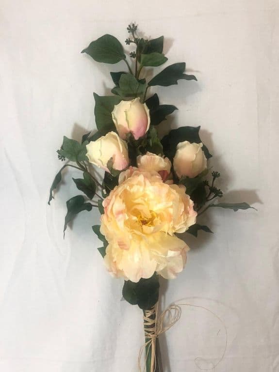 Arreglo de Rosas Damasco Artificial - Estilo Natural para Interiores y Vitrinas