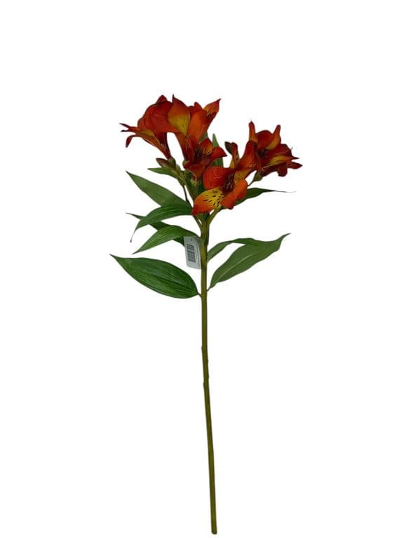 Astromelia Naranja de 63 cm Artificial - Estilo Natural para Interiores y Vitrinas