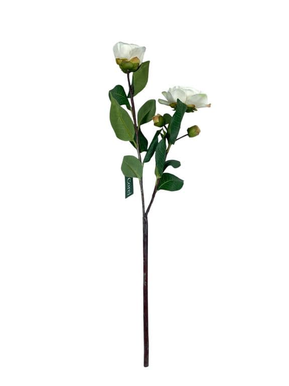 Camelia Blanca 52 cm Artificial - Estilo Natural para Interiores y Vitrinas