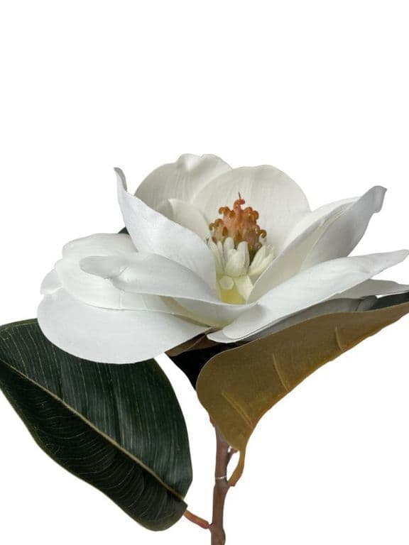 Magnolia Blanca 74cm Artificial - Estilo Natural para Interiores y Vitrinas