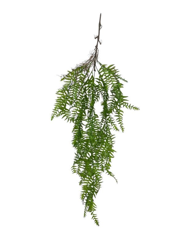 Ramo Colgante Helecho 95cm Artificial - Estilo Natural para Interiores y Vitrinas