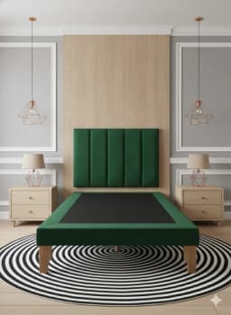 CAMA DE PLAZA LINEAL VERDE FELPA