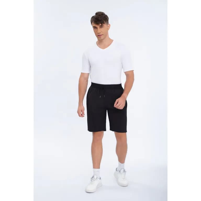 Short Hombre Deportivo Secado Rapido Bolsillos Con Cierre 4015 Negro S
