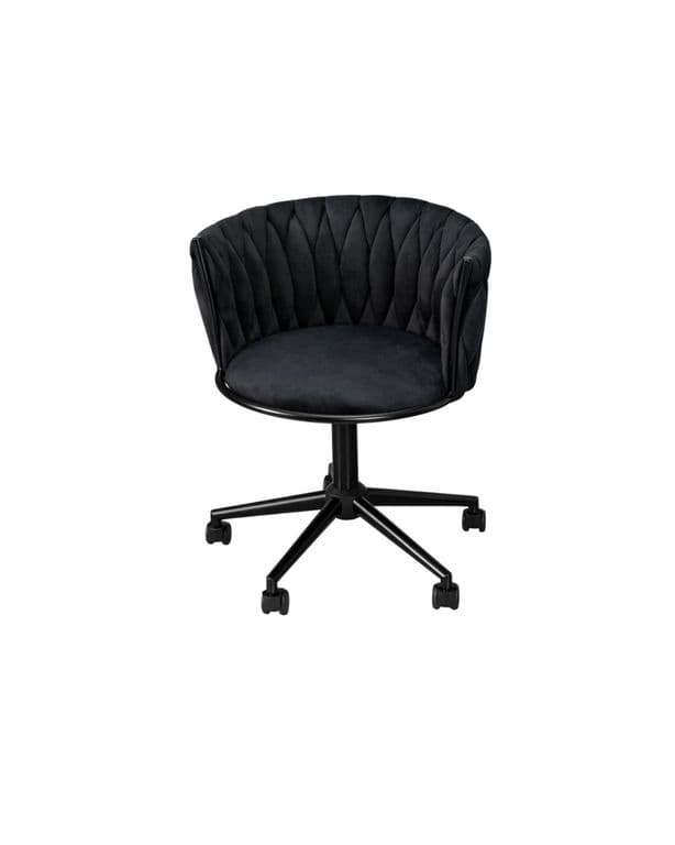 SILLA GIRATORIA TAPIZADA GALES BASE NEGRA Negro