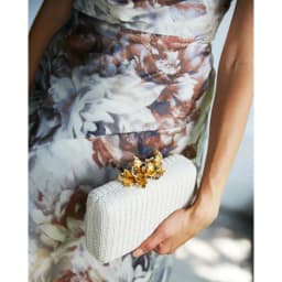 Cartera Clutch Amara Flor Beige Beige TALLA UNICA